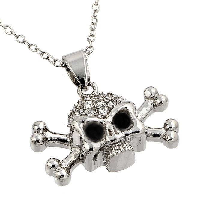 Upper Jaw Women's Skull Pendant With Black eyes