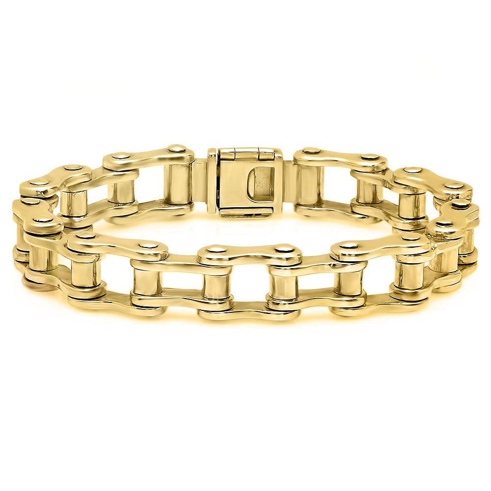 Medium 14K Gold Motorcycle Link Bracelet