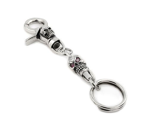 Ruby Eyes Skull Keychain