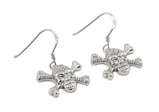 Skull & Crossbones CZ Earrings