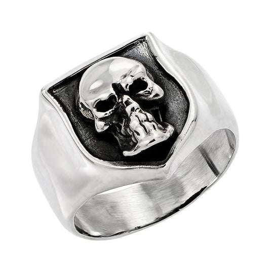 Bold Skull Shield Ring