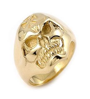 14K Gold Wicked Skull Ring