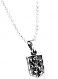 Sterling Silver Lion Crest Necklace