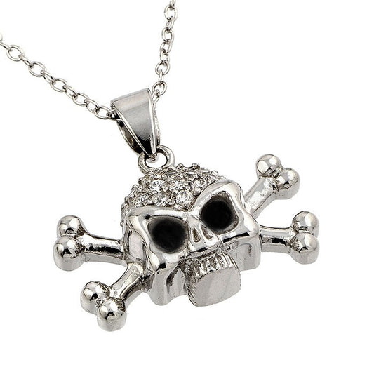 Upper Jaw Women's Skull Pendant With Black eyes