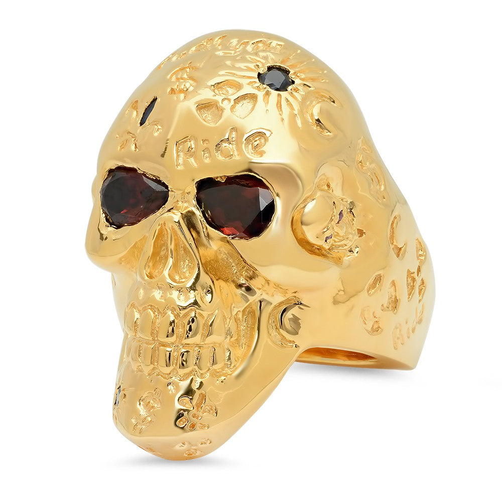 El Jefe 14K Gold Skull Ring