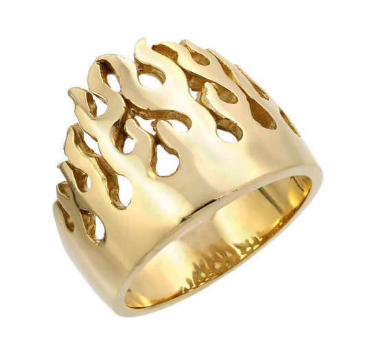 Small Gold Flame Ring