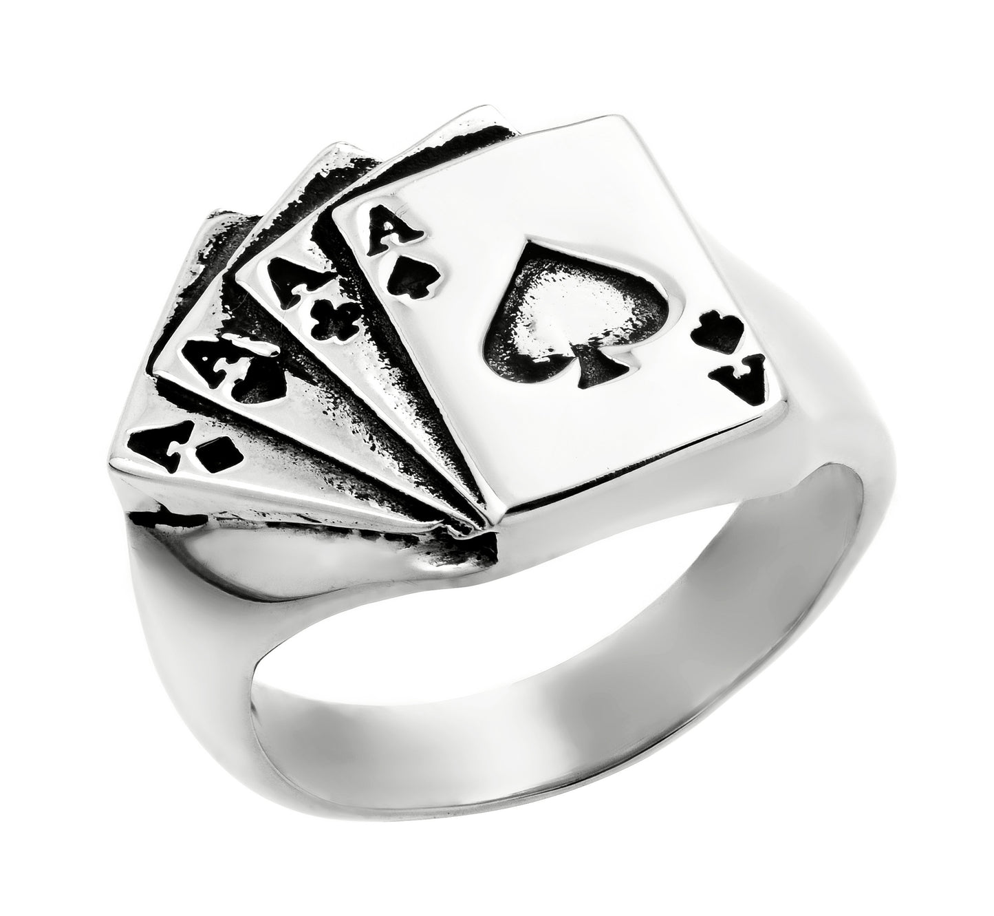 Four Aces White Gold Ring