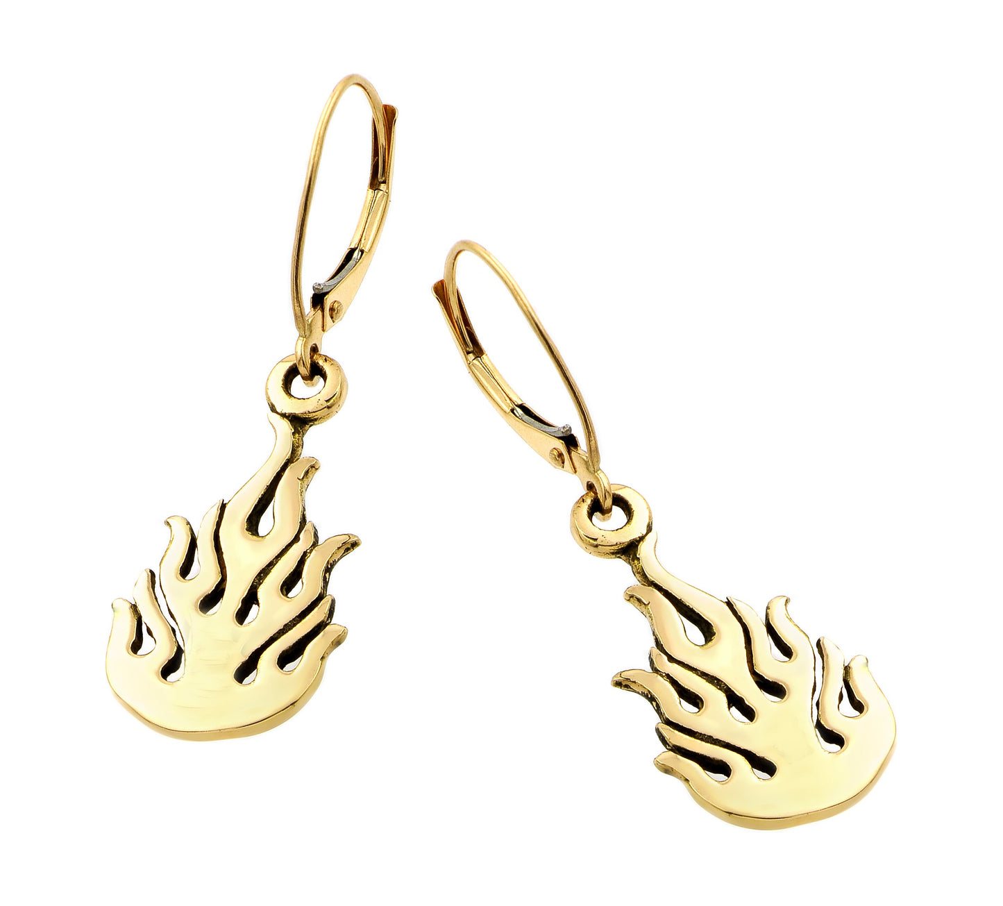 14K Gold Flame Earrings
