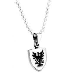 Sterling Silver Eagle Shield Necklace